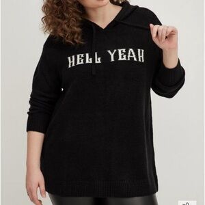 Torrid Lovesick Brand Drop Shoulder Relaxed Fit Sweater Hoodie.